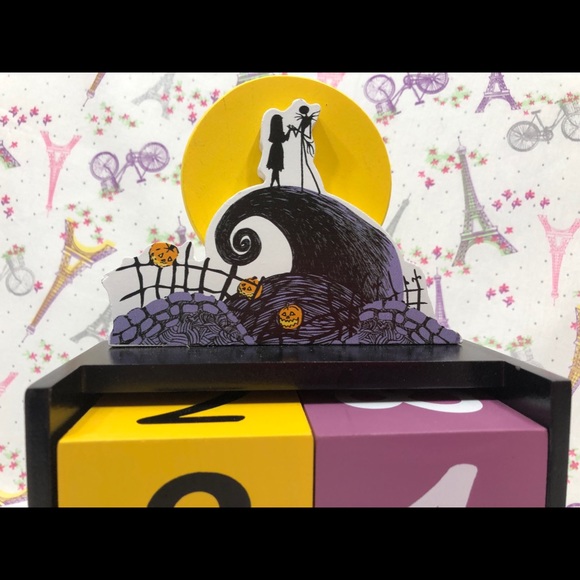 nightmare before christmas wooden block calendar